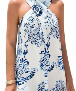 Criss Cross Halter Short Dress CL37