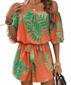 Green Orange Vacation Romper CL28