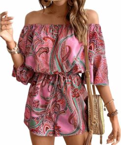 Pink Boho Vacation Romper CL26