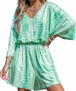 V Neck Wide Leg Rompers CL34